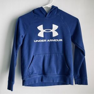 Under Armour boys hooded long sleeve pullover sweatshirt hoodie blue youth Small